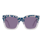 Guess Stylish Crystal Blue Patterned Classic Square Frame Sunglasses - White