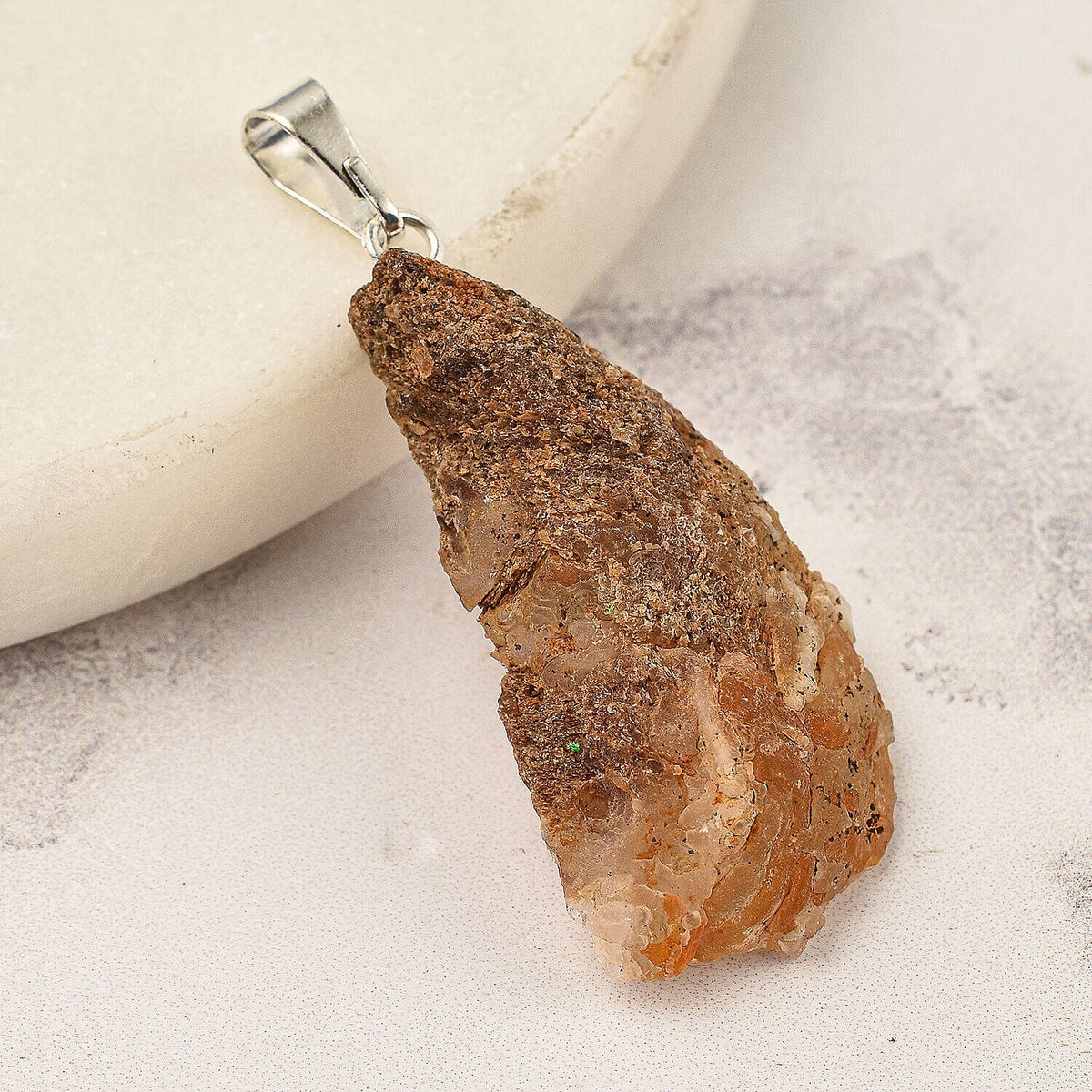 HALF Geode Pendant in Silver Tone 20.00 Ct 7507737 2