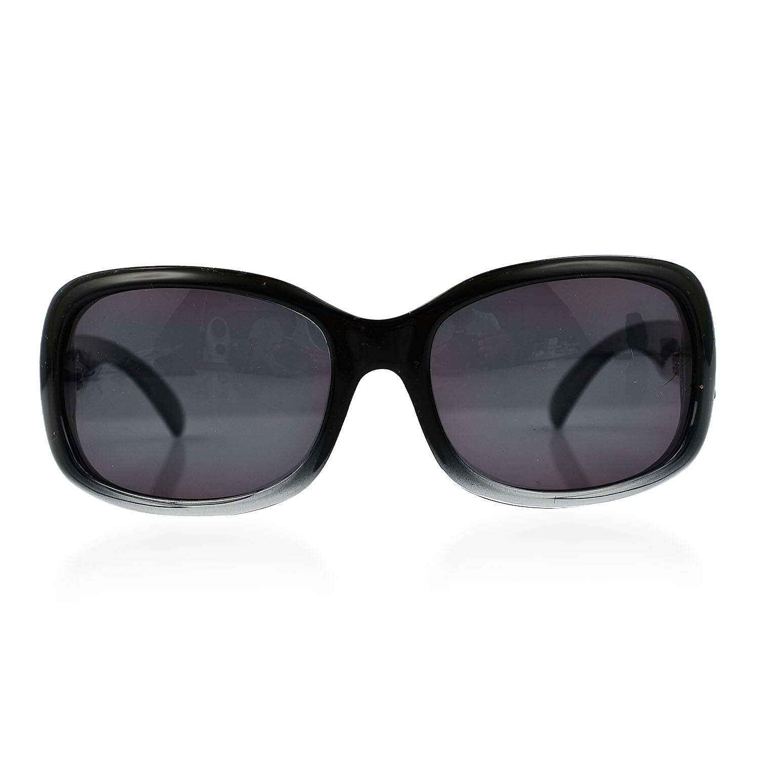 HIS Rectangle Two-Tone POLARIZED Sunglasses with Metal Decor on Temples - Black - Unisex 7788371 0