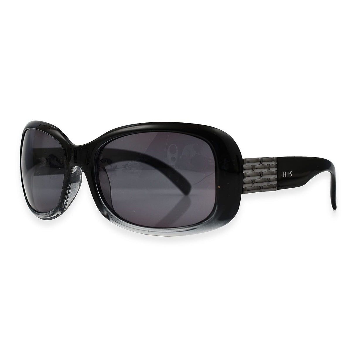 HIS Rectangle Two-Tone POLARIZED Sunglasses with Metal Decor on Temples - Black - Unisex 7788371 1