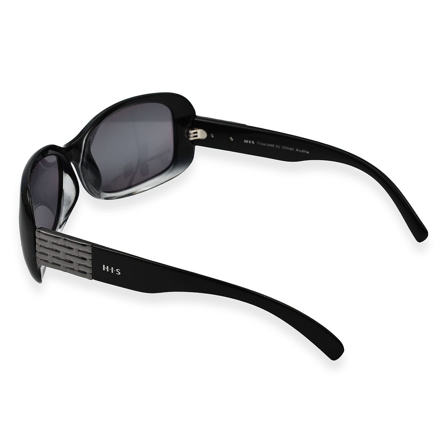 HIS Rectangle Two-Tone POLARIZED Sunglasses with Metal Decor on Temples - Black - Unisex 7788371 2
