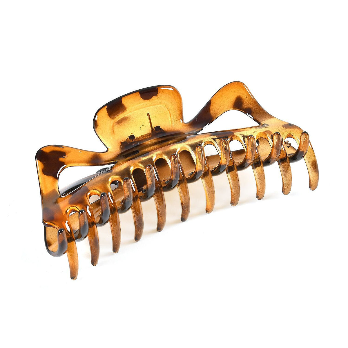 Set of 12 Tortoise Shell - Ribbon Large Hair Claw Clips - Brown Leopard 7622626 3