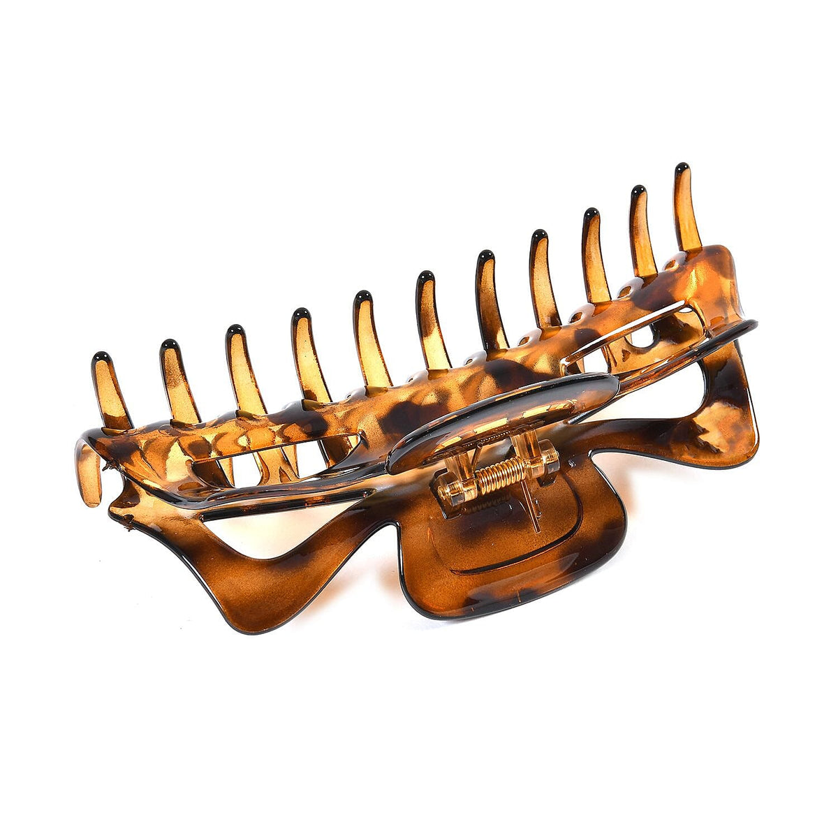 Set of 12 Tortoise Shell - Ribbon Large Hair Claw Clips - Brown Leopard 7622626 4
