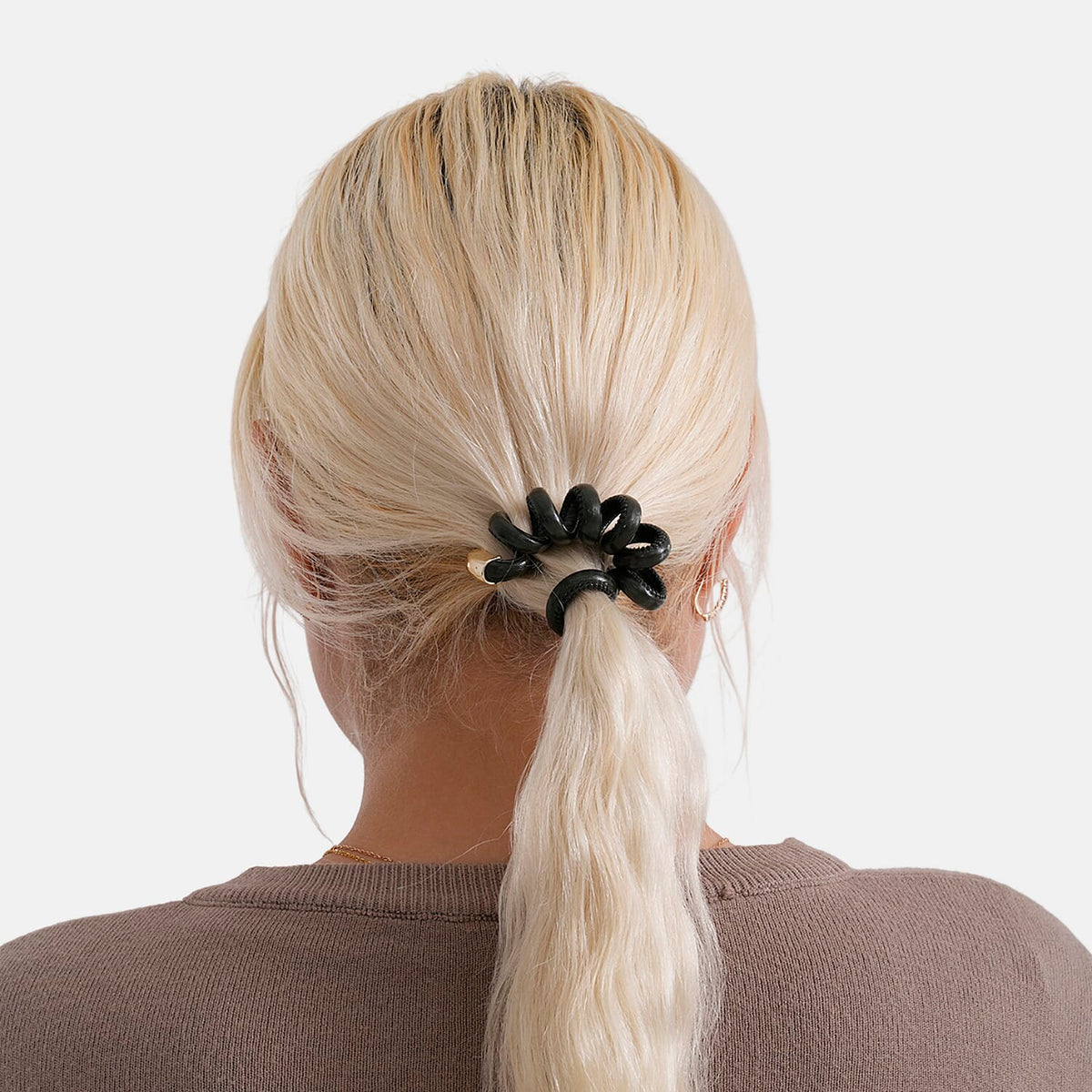 5-Pack Plaid Spiral Printed Hair Ties - Pink, Coffee, Dark Green, Olive and Black - Leatherette 8413759 3