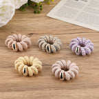 5-Pack Plaid Spiral Hair Ties - Pastel Colours