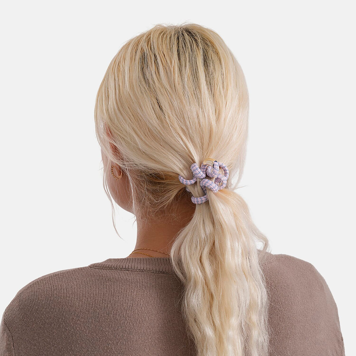 5-Pack Plaid Spiral Hair Ties - Pastel Colours - Tweed V32699418 3