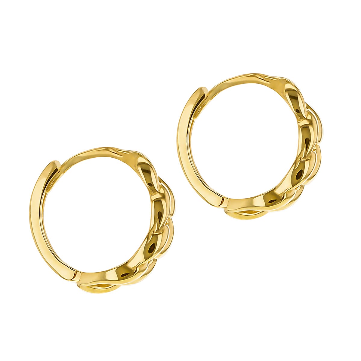 Half Curb Huggy Earrings 9K Yellow Gold 7567517 2