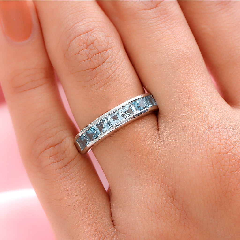 Espirito Santo Aquamarine Ring in Platinum Overlay Sterling Silver 1.69 Ct.