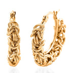 TJC 20th Birthday One Time Deal- Handmade Byzantine Earrings in Yellow Gold Plated