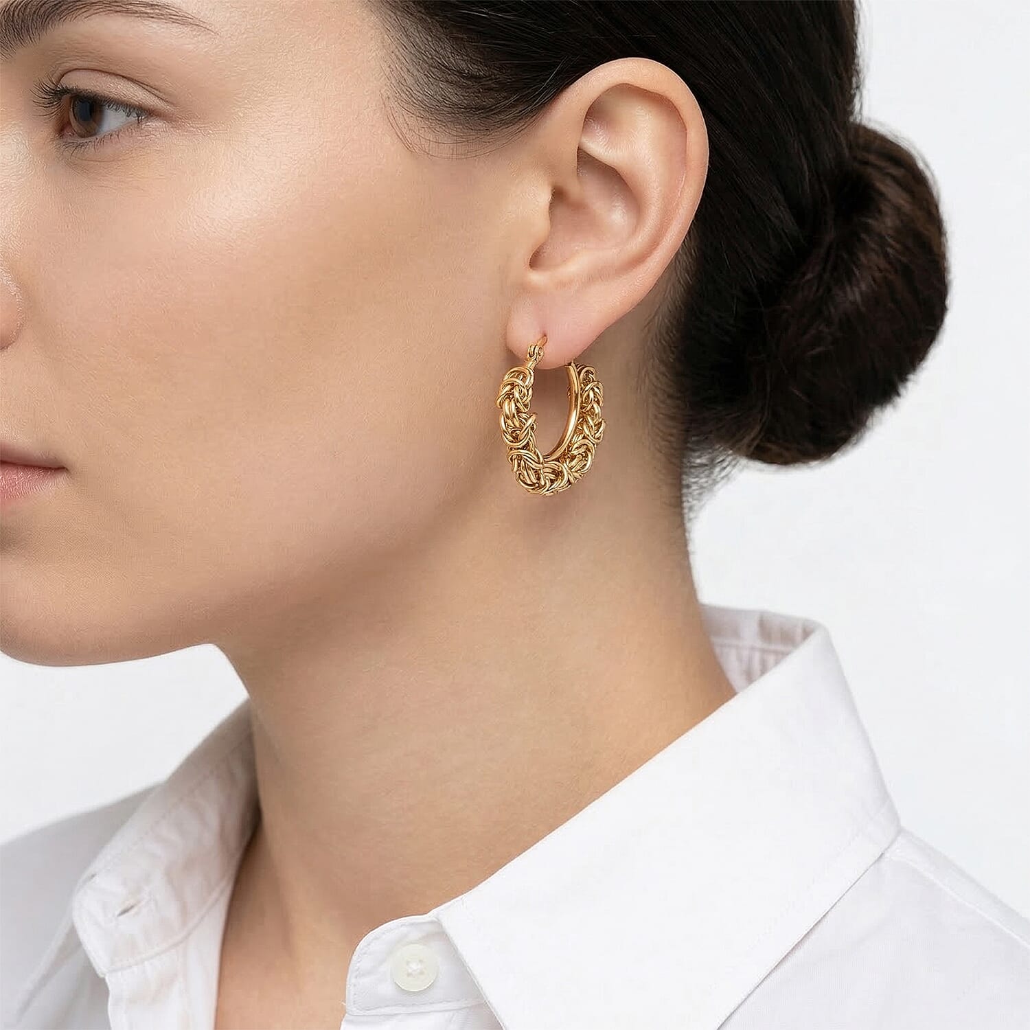 TJC 20th Birthday One Time Deal- Handmade Byzantine Earrings in Yellow Gold Plated 8250444 2