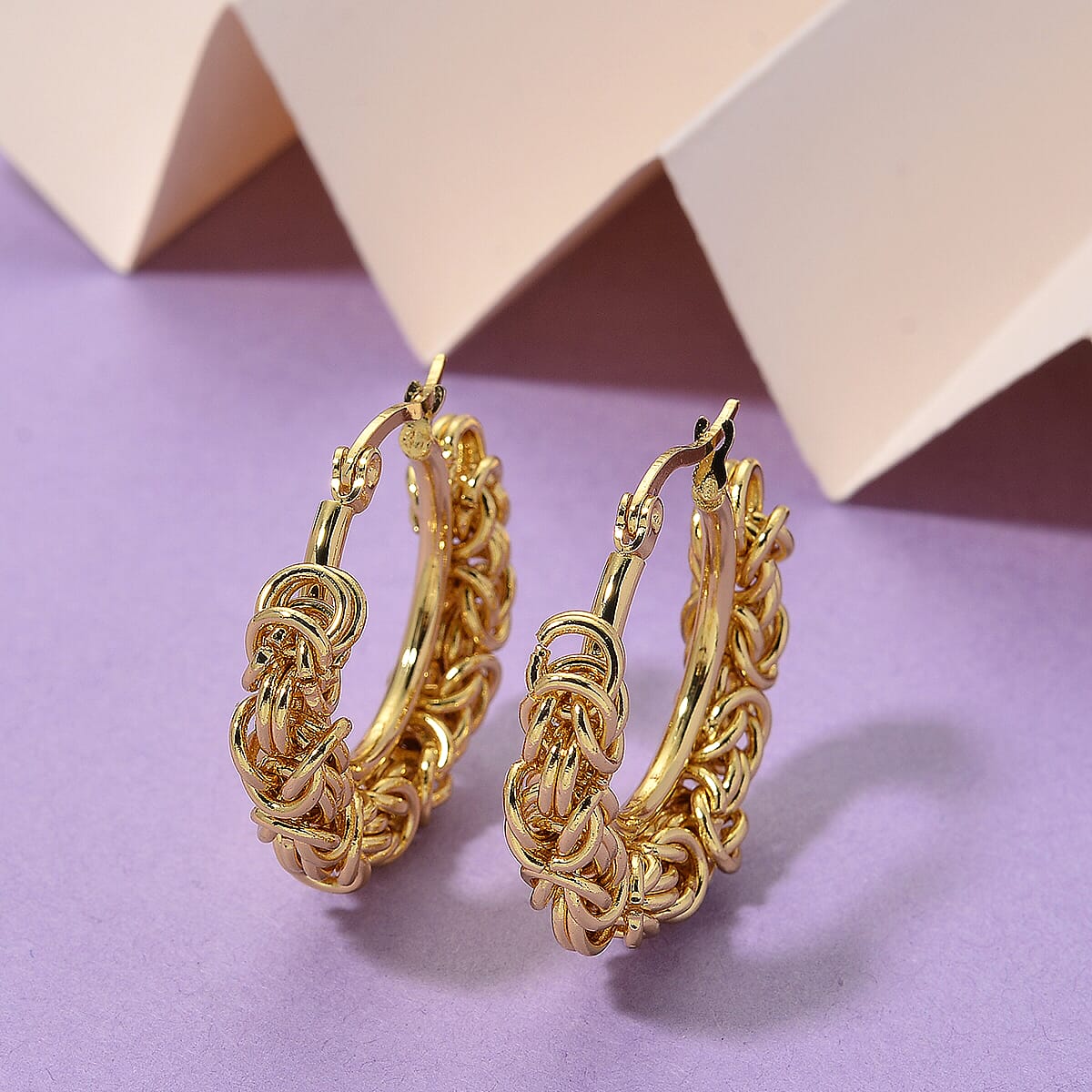 TJC 20th Birthday One Time Deal- Handmade Byzantine Earrings in Yellow Gold Plated 8250444 3