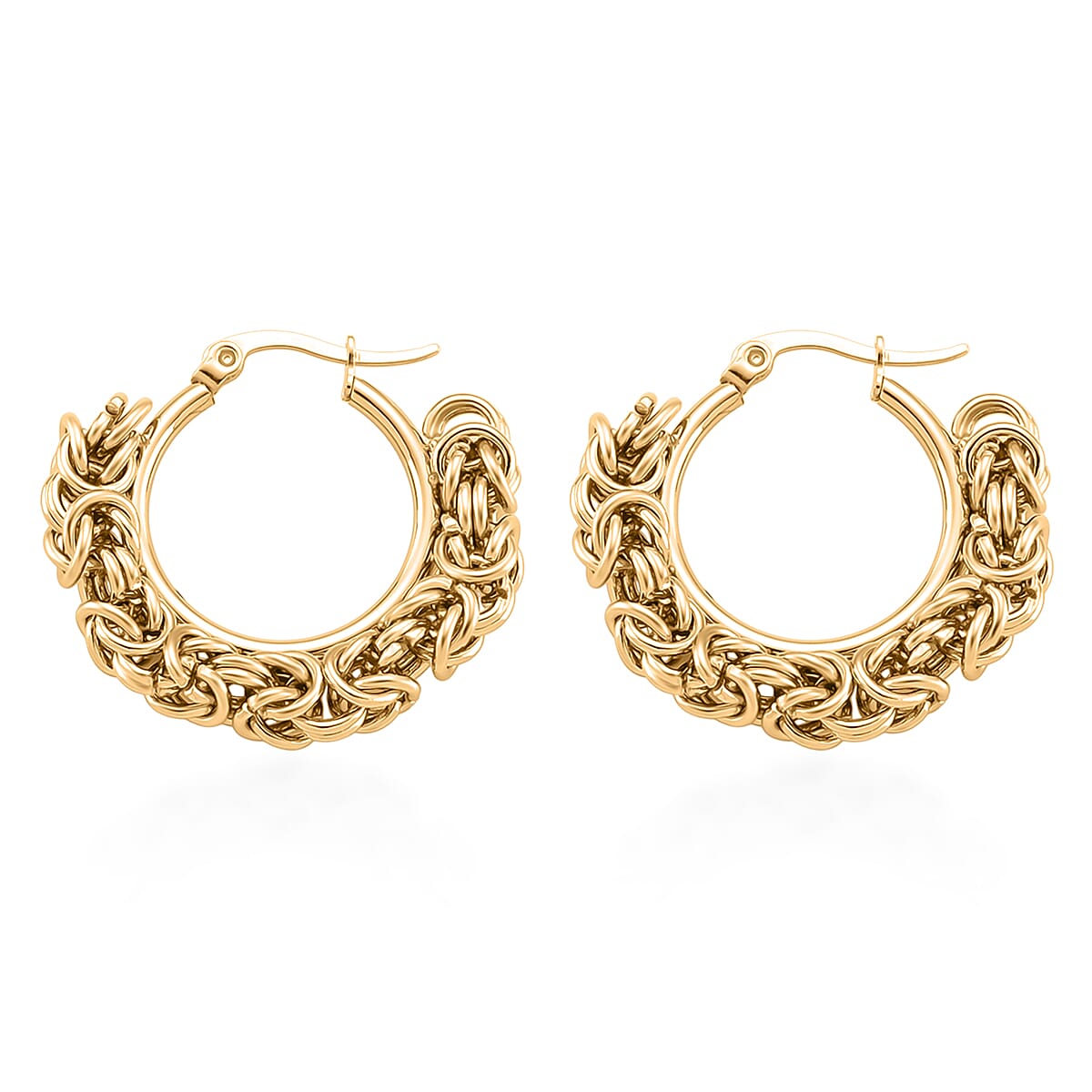TJC 20th Birthday One Time Deal- Handmade Byzantine Earrings in Yellow Gold Plated 8250444 4