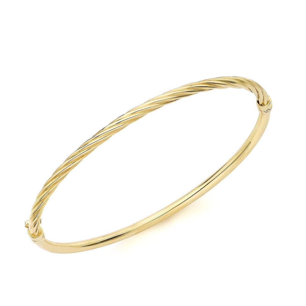 9K Yellow Gold Half Twisted Bangle (Size 7.5) Gold Wt 3.40 Gms