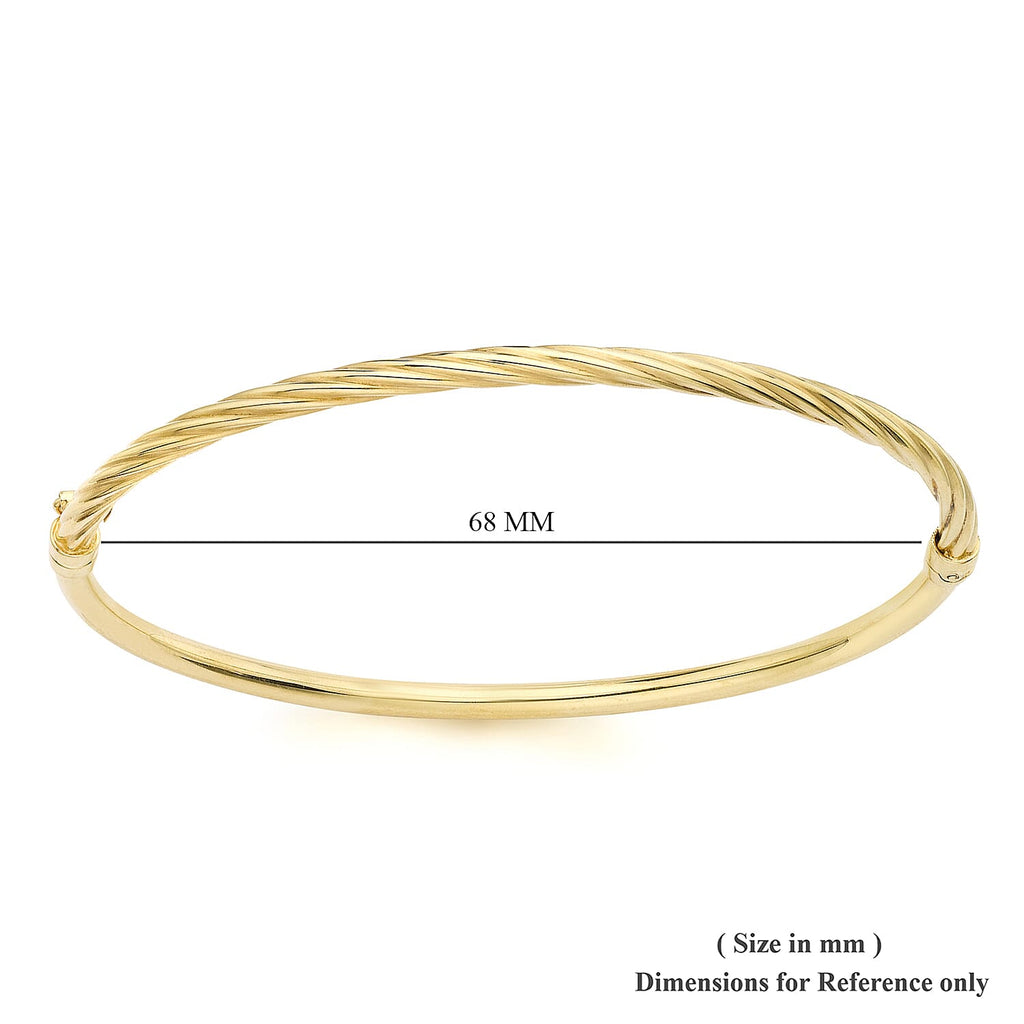 9K Yellow Gold Half Twisted Bangle (Size 7.5) Gold Wt 3.40 Gms