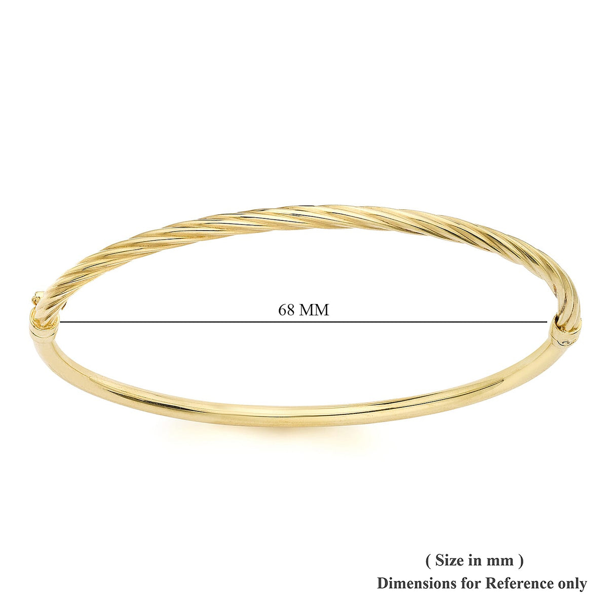 Half Twisted Bangle 7.5 Inch in 9K Yellow Gold 3589629 3