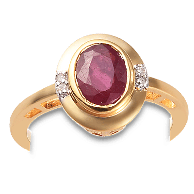 Halo Inspired Ring with Pink Ruby and White Diamonds in Gold Plated Sterling Silver 3744638 7
