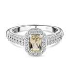 Turkizite and Natural Zircon Ring in Platinum Overlay Sterling Silver 1.50 Ct.