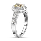 Turkizite and Natural Zircon Ring in Platinum Overlay Sterling Silver 1.50 Ct.