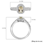 Turkizite and Natural Zircon Ring in Platinum Overlay Sterling Silver 1.50 Ct.
