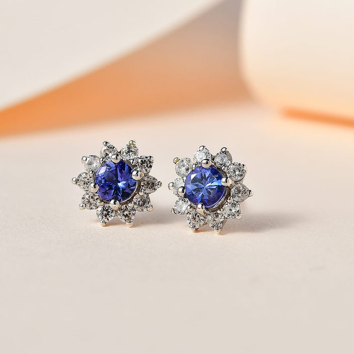 Ethiopian Welo Opal, Natural Zircon Halo Earrings with Push Back in Platinum Overlay Sterling Silver 7571990 2