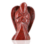 Hand Carved Red Jasper Guardian Gemstone Angels - 5.5 cm