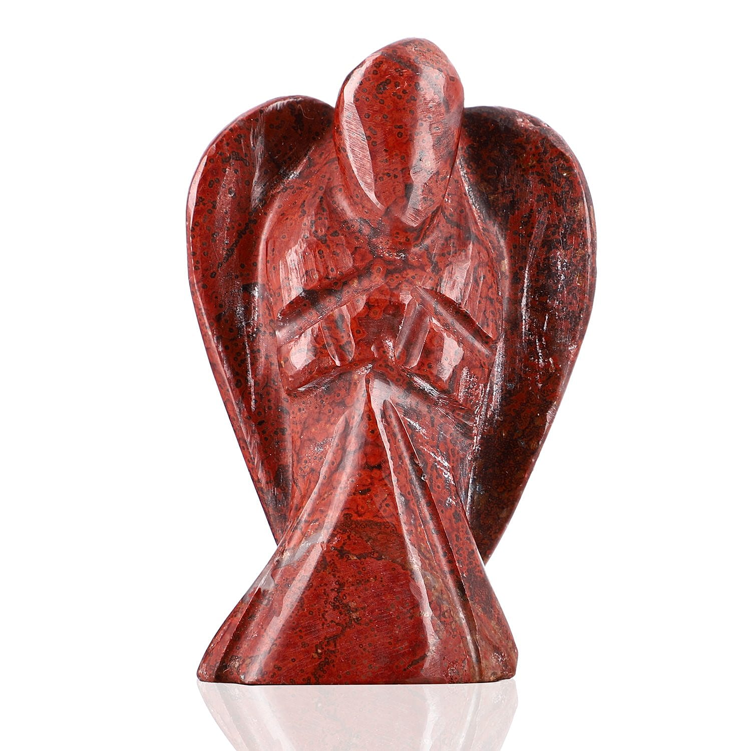 Hand Carved Red Jasper Guardian Gemstone Angels - 5.5 cm 7279513 0