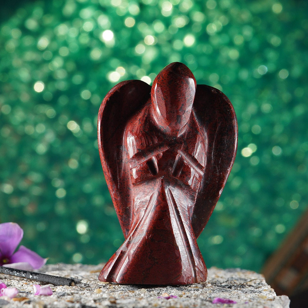 Hand Carved Red Jasper Guardian Gemstone Angels - 5.5 cm 7279513 1
