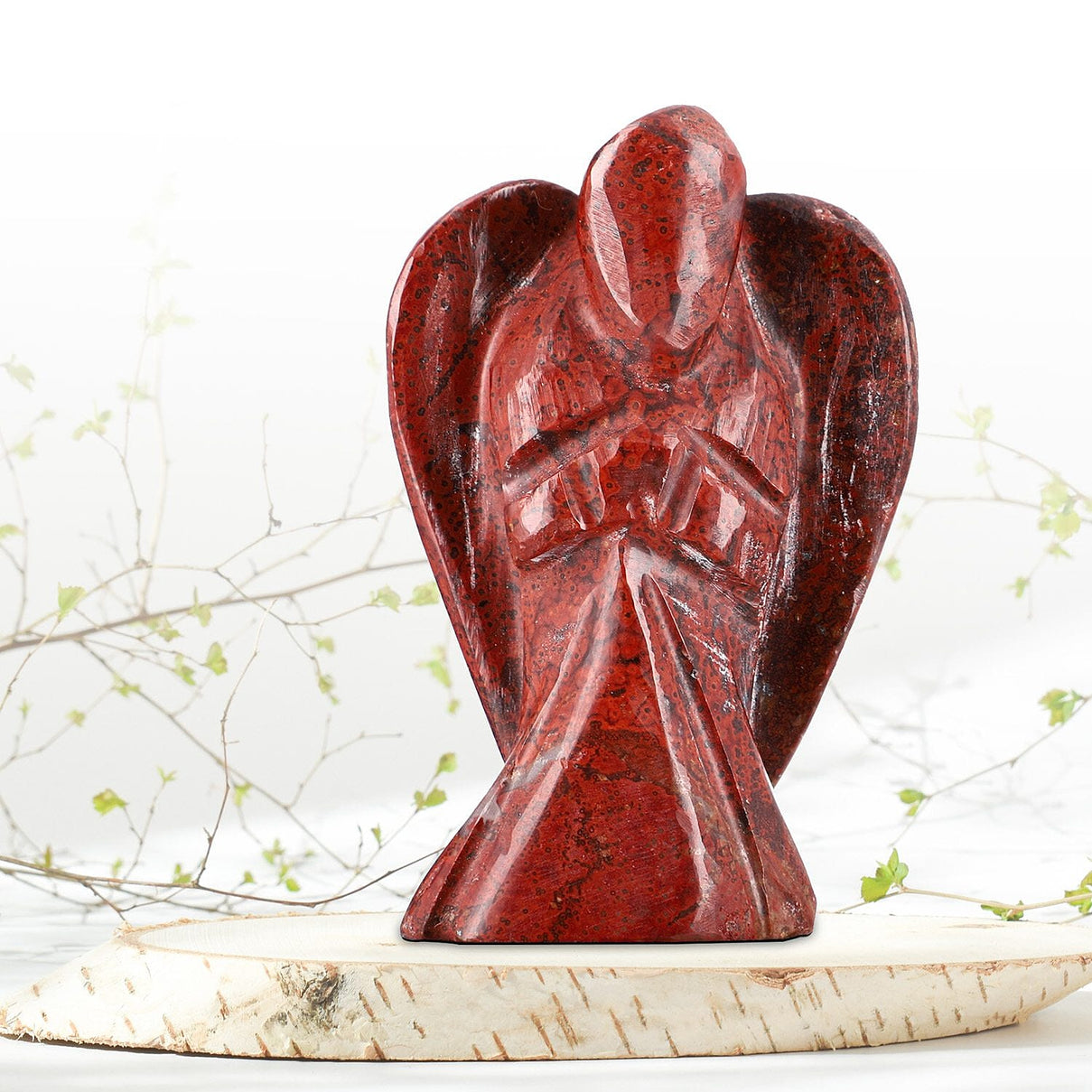 Hand Carved Red Jasper Guardian Gemstone Angels - 5.5 cm 7279513 2