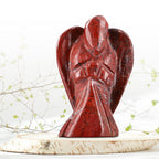 Hand Carved Red Jasper Guardian Gemstone Angels - 5.5 cm