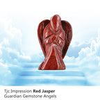 Hand Carved Red Jasper Guardian Gemstone Angels - 5.5 cm