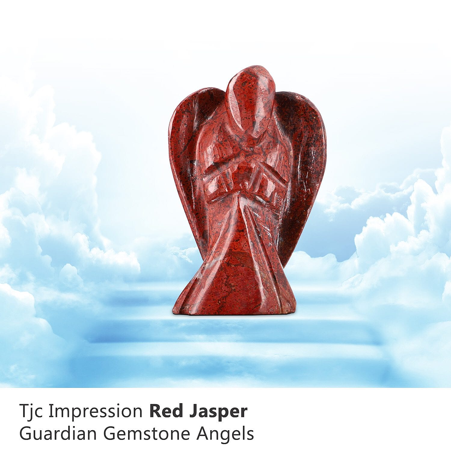 Hand Carved Red Jasper Guardian Gemstone Angels - 5.5 cm 7279513 3