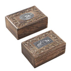 Hand Carved Storage Box (Size 15x10x5 cm) - Natural Brown - Natural Brown