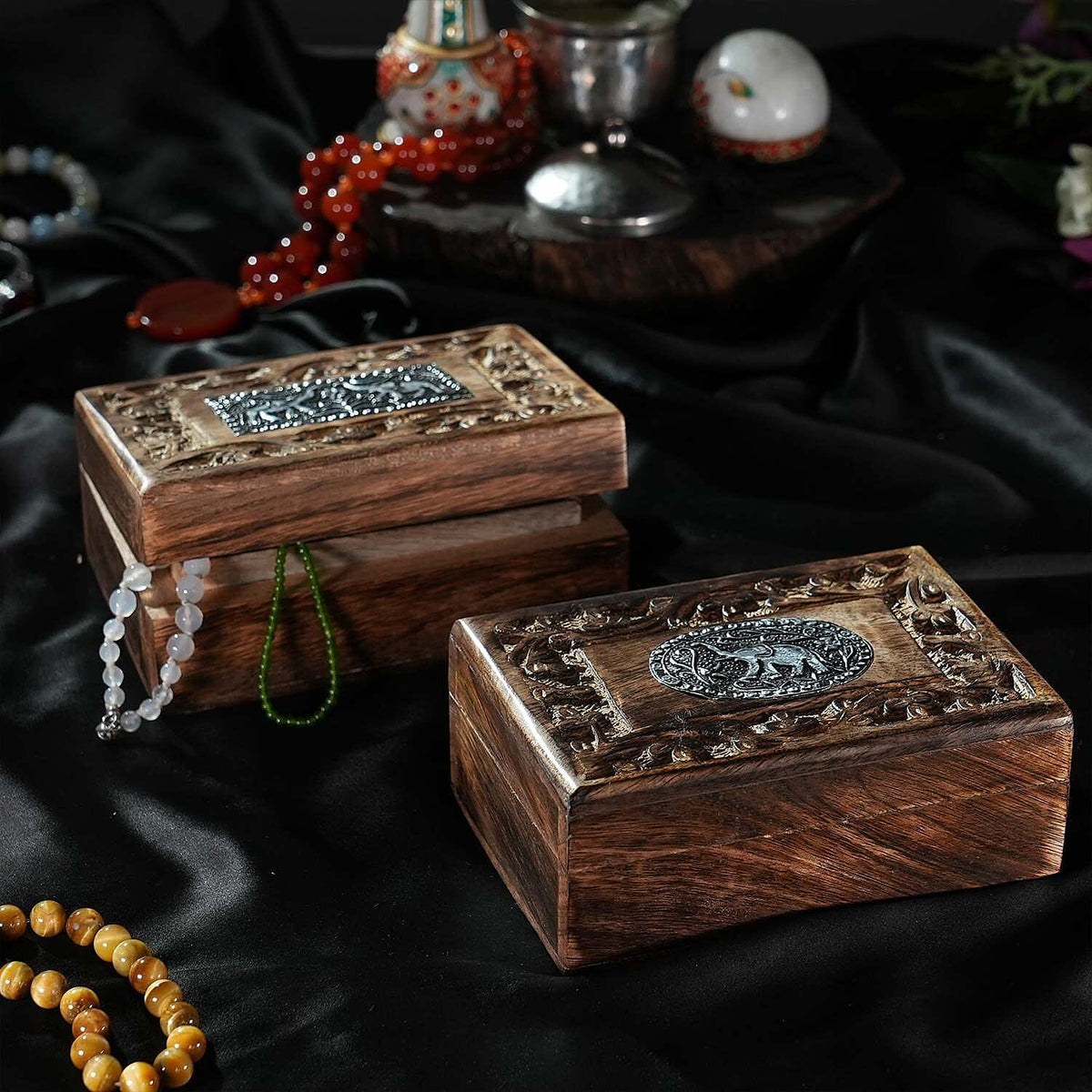 Hand Carved Storage Box (Size 15x10x5 cm) - Natural Brown - Natural Brown 7695115 1