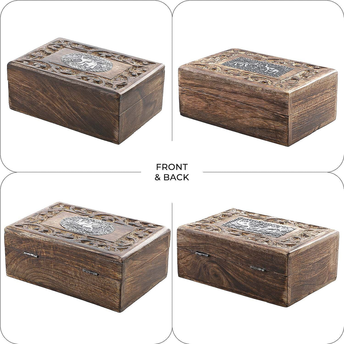 Hand Carved Storage Box (Size 15x10x5 cm) - Natural Brown - Natural Brown 7695115 4