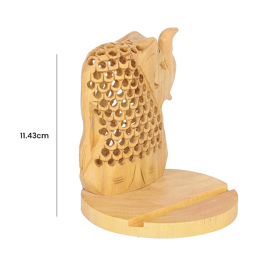 Hand Carved Wooden Mobile Phone Holder- Elephant 6066502 6