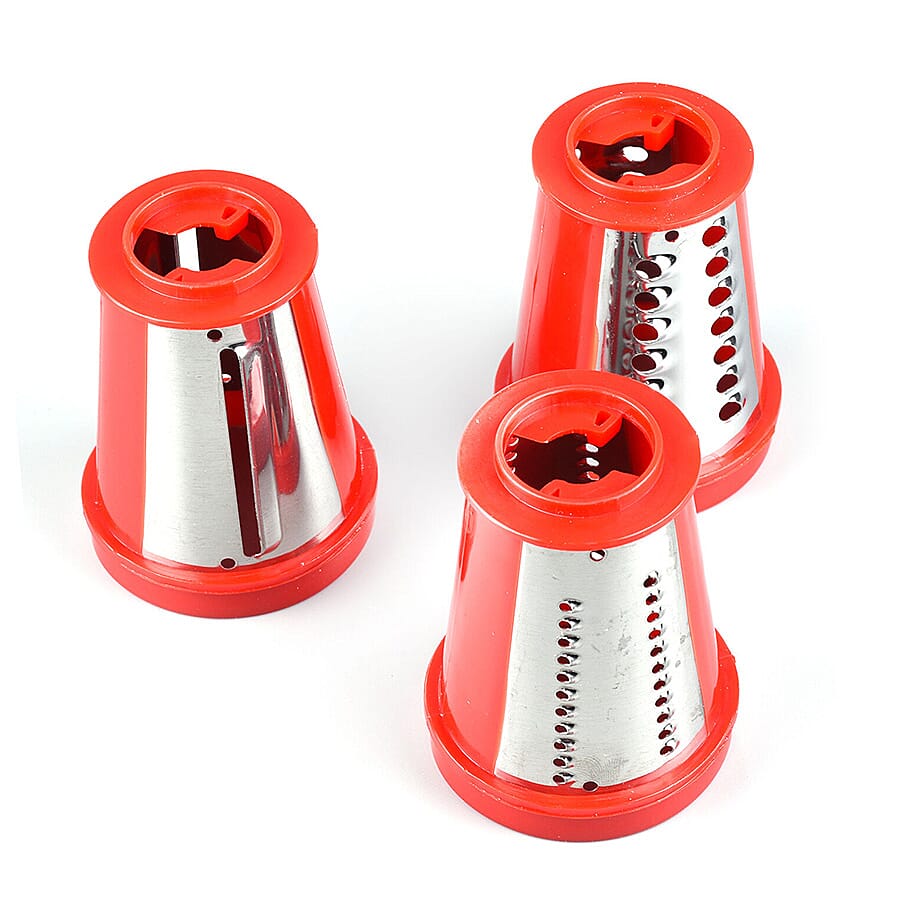 Hand Held Mini Slicer with 3 Stainless Steel Blades - Red 6296763 7