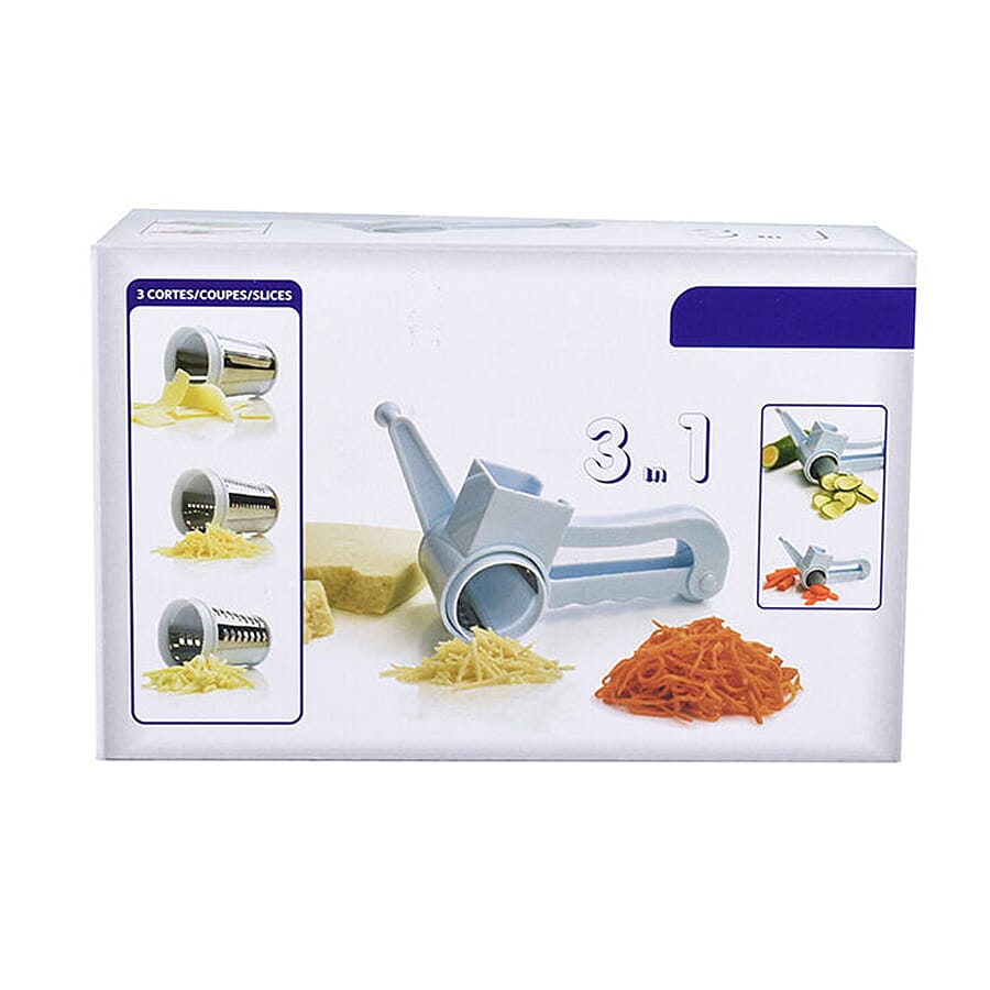 Hand Held Mini Slicer with 3 Stainless Steel Blades - Red 6296763 8