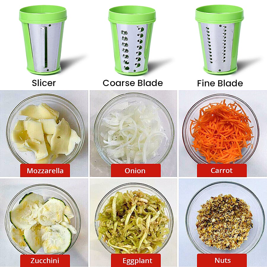 Hand Manual Mini Slicer with 3 Stainless Steel Blades - Green 6296762 1