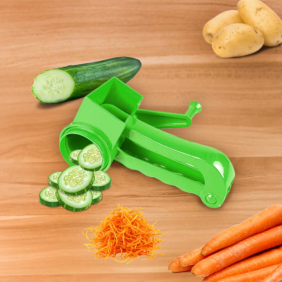 Hand Manual Mini Slicer with 3 Stainless Steel Blades - Green 6296762 4