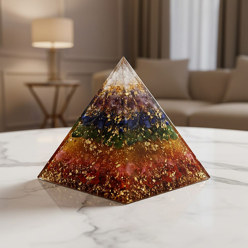 Handcrafted Crystal Pyramid Ornament (6cm) - Multi Colour V32350348 2