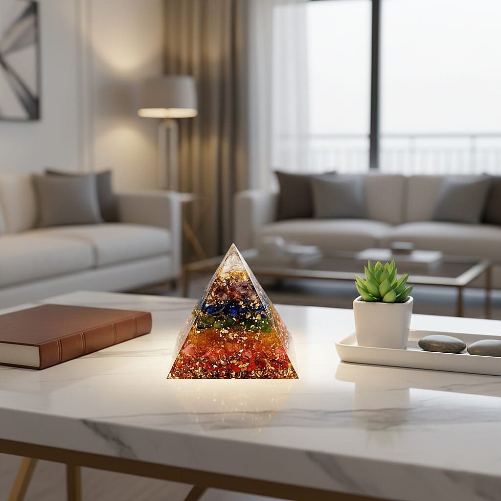 Handcrafted Crystal Pyramid Ornament (6cm) - Multi Colour V32364545 3