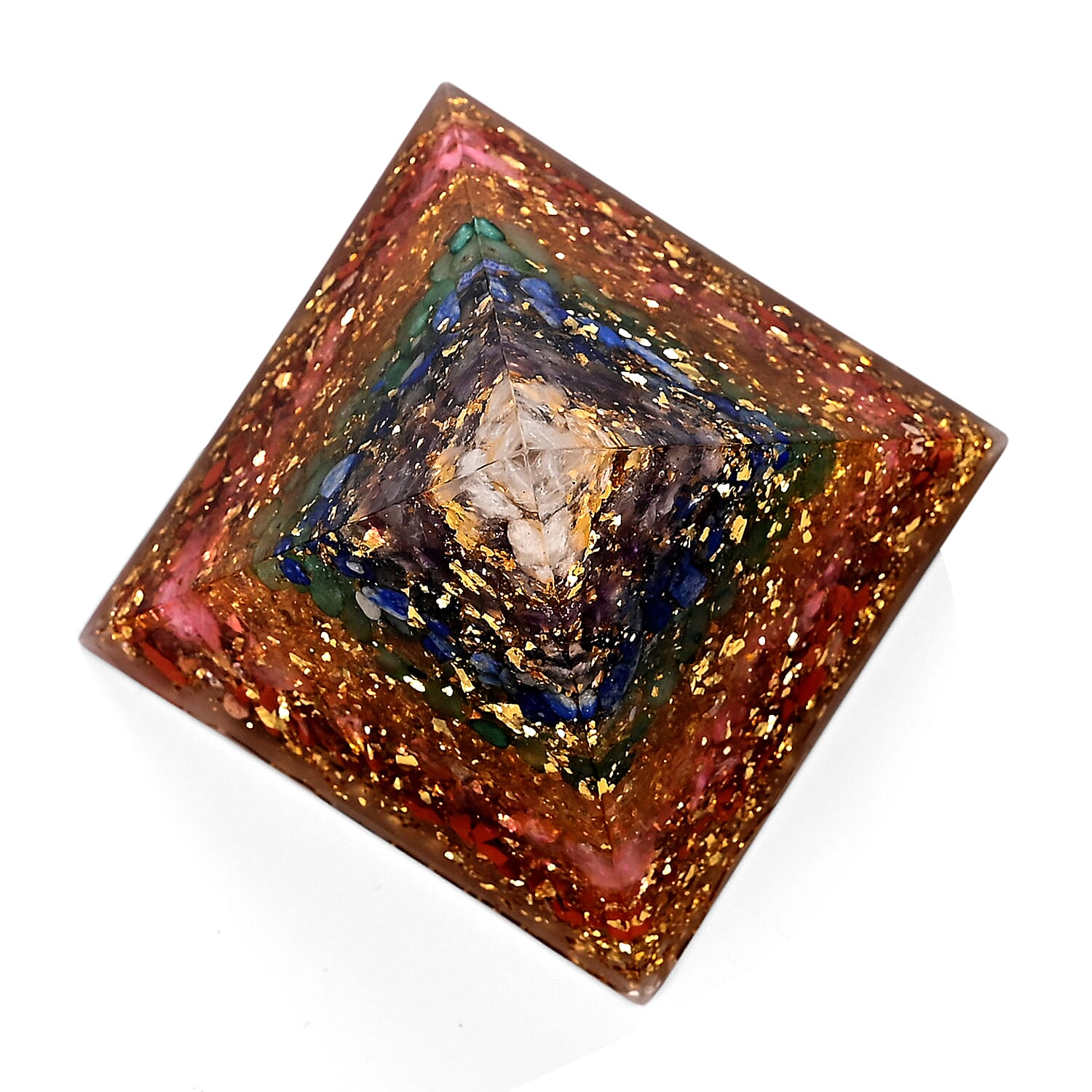 Handcrafted Crystal Pyramid Ornament (6cm) - Multi Colour V32361112 5