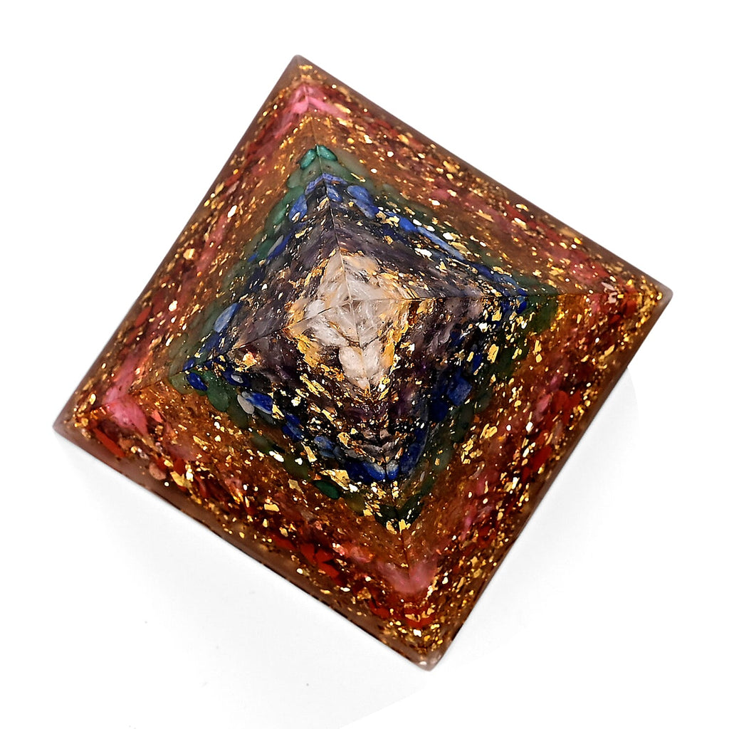 Handcrafted Crystal Pyramid Ornament (6cm) - Multi Colour