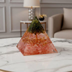 Handcrafted Crystal Pyramid Ornament (6cm) - Pink