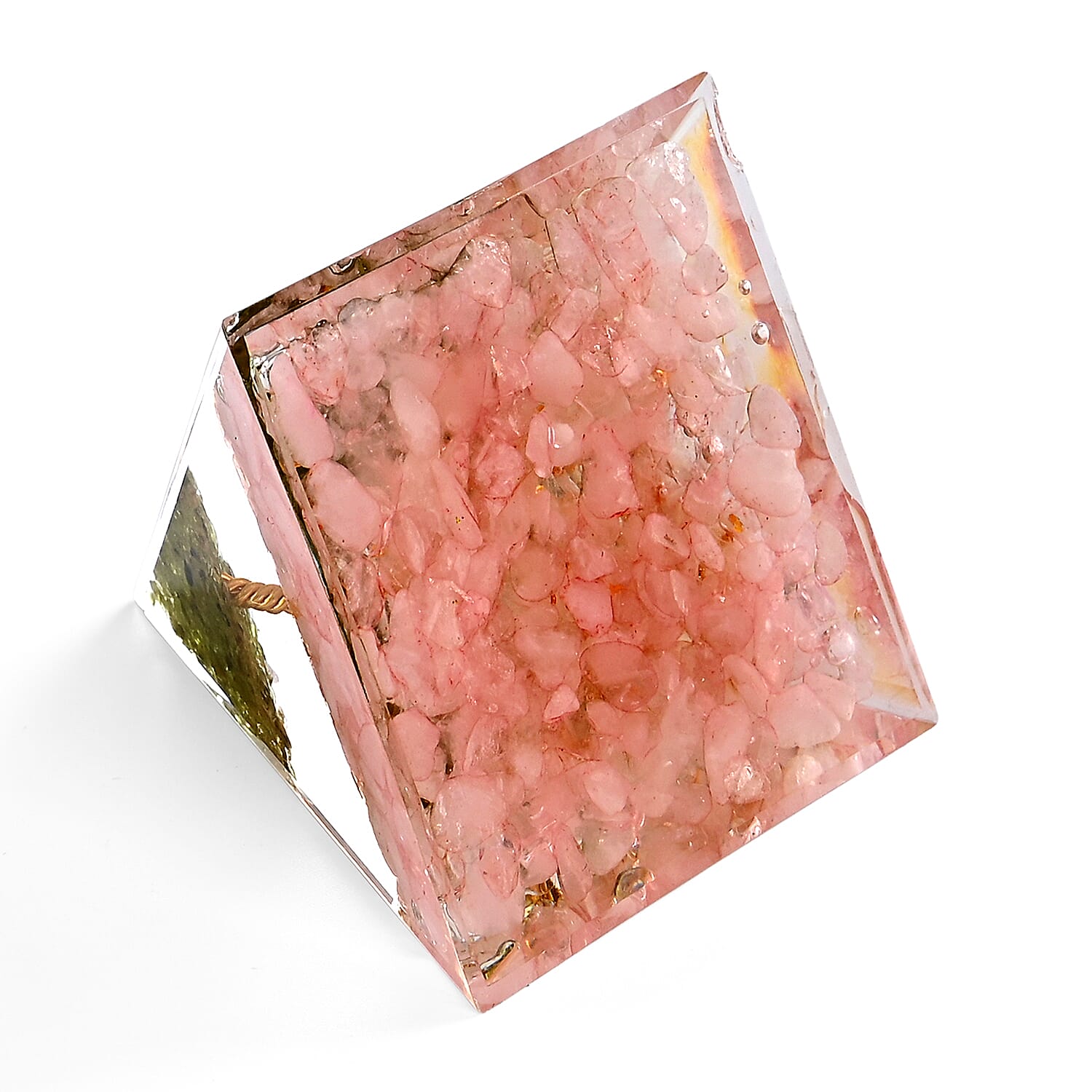 Handcrafted Crystal Pyramid Ornament (6cm) - Pink V32355996 6