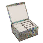 Handcrafted Embossed Leather 2 Tier Jewellery Box - Multi