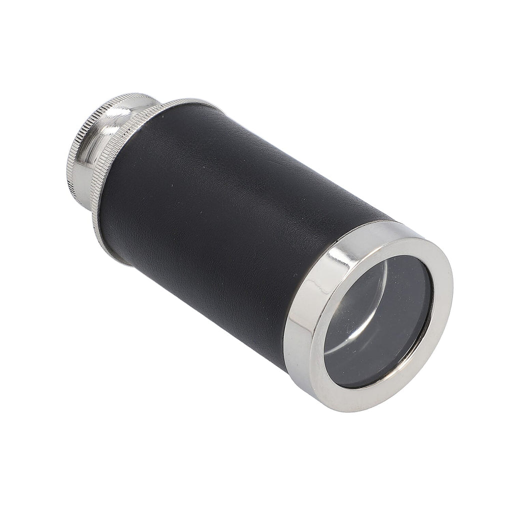 Handcrafted Fully Functional Telescope with Leather Stitched and Wooden Gift Box (Size 15x2 Cm) - Black