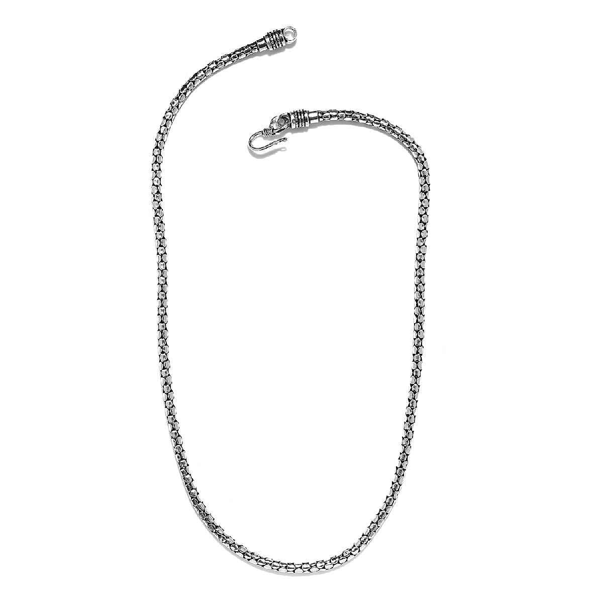 Handcrafted Popcorn Necklace Size 20 in Oxidised Finished Sterling Silver 6298547 0