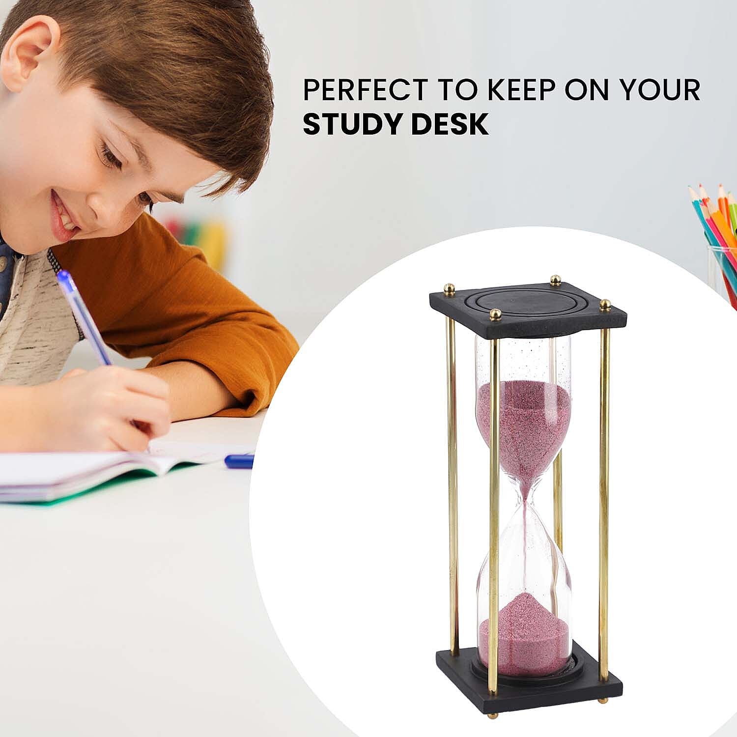 Handcrafted Purple Sand Wooden Hourglass (Duration 8 mins. Approx) 7306285 3