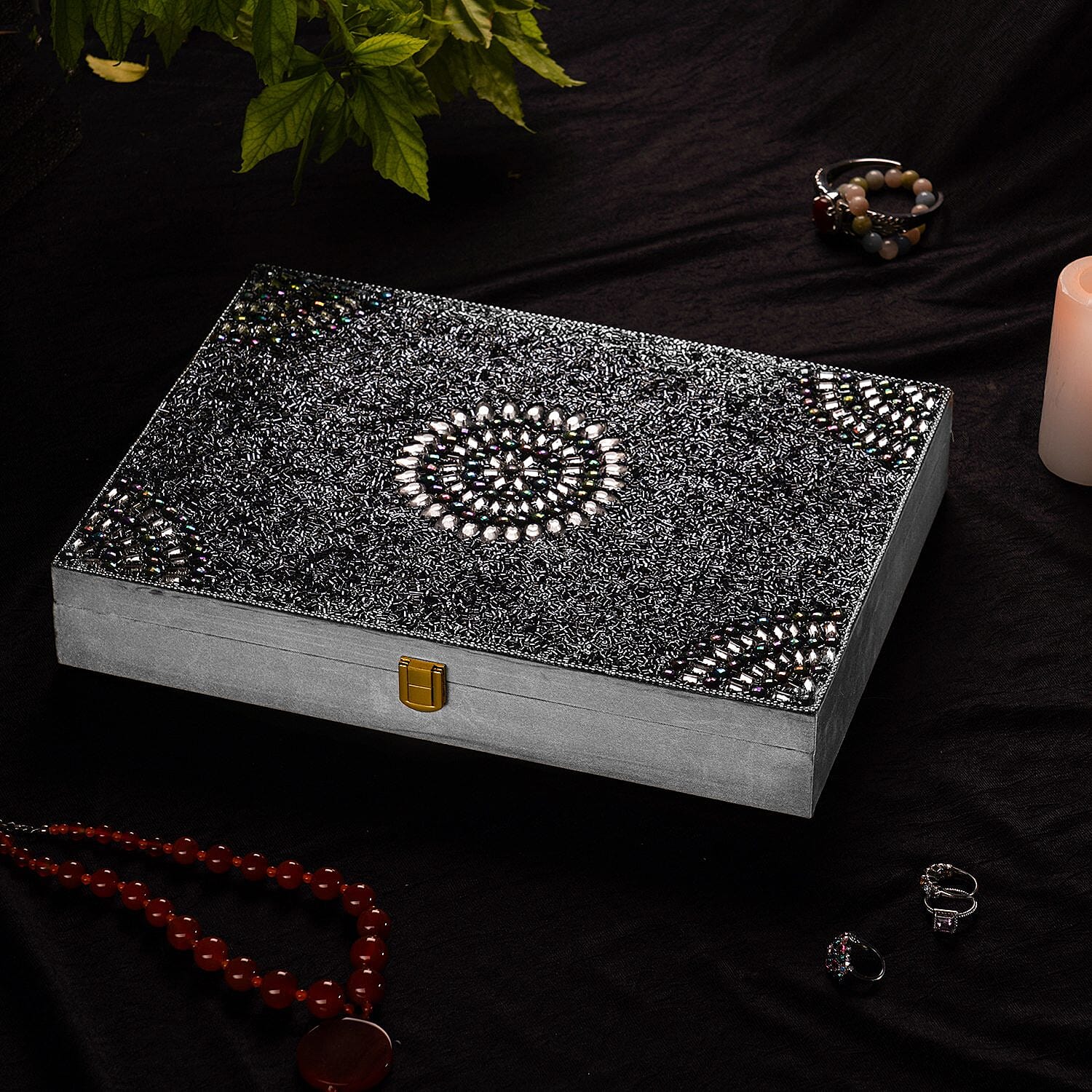 Handcrafted Ring Box (Size 34x25x5 cm) - Grey 7164734 1